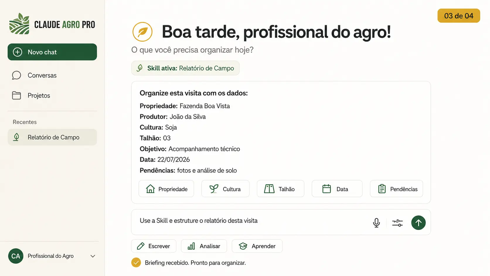 Mil comandos do agro organizados por categoria