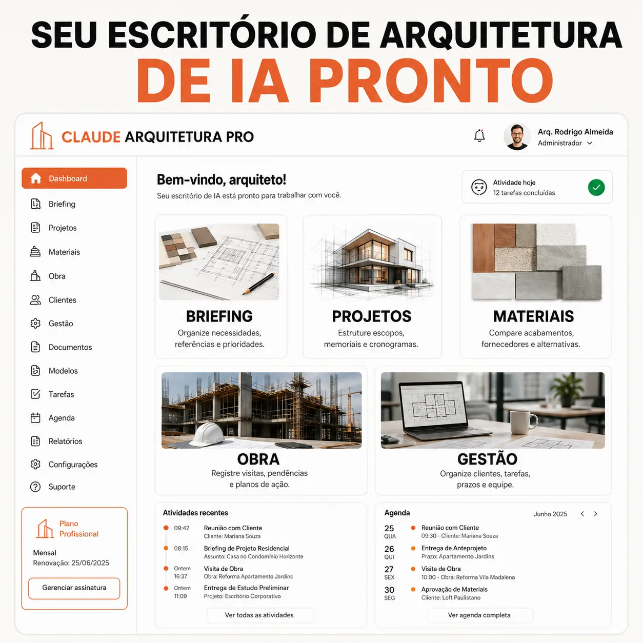 Escritório de arquitetura de IA organizado por departamentos