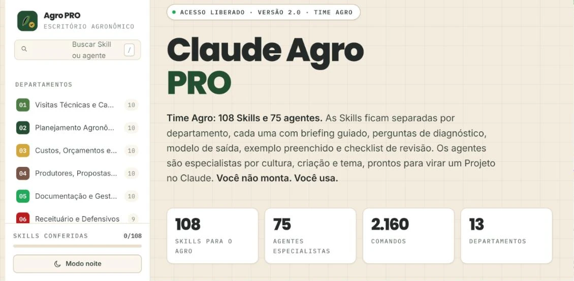 Tela inicial da área de membros